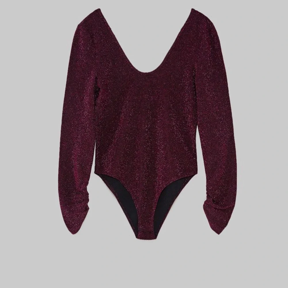 Zara Shimmery Knit Bodysuit Size Medium- NWT